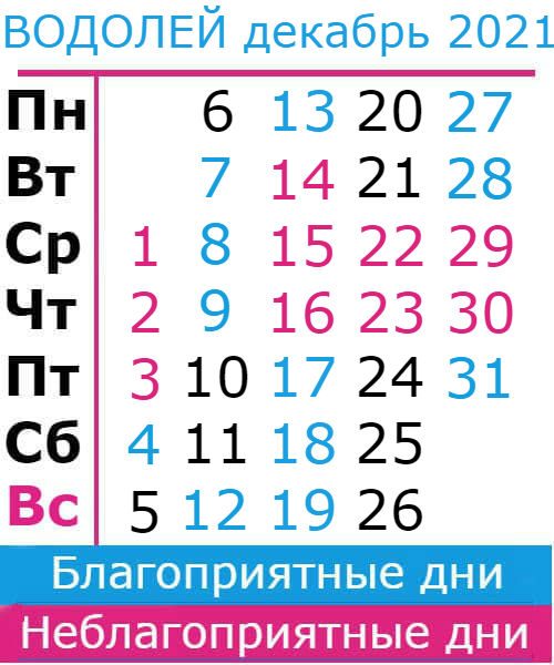 водолей гороскоп на декабрь 2021